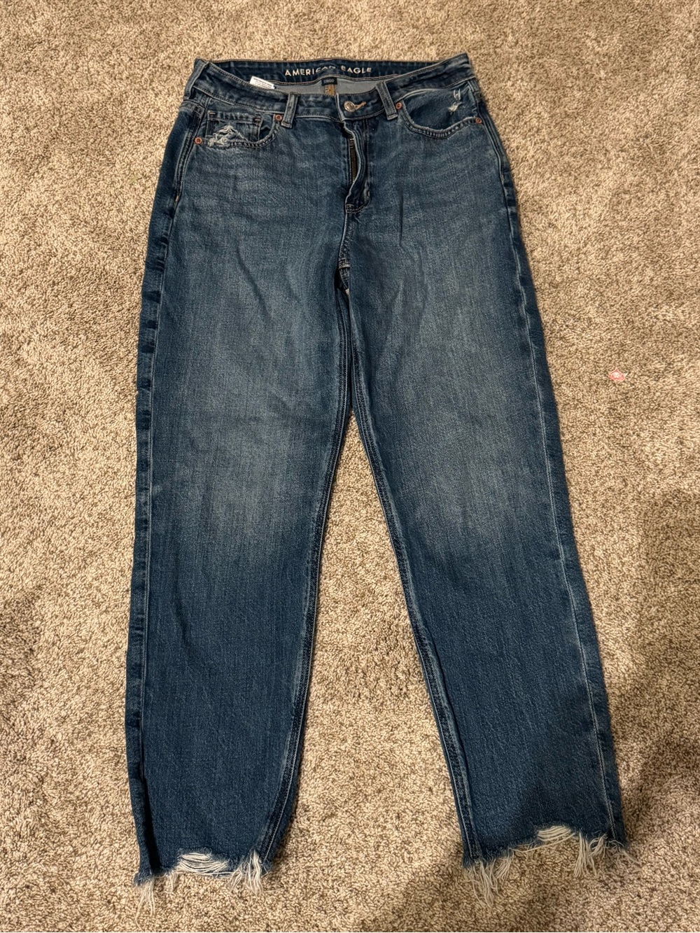 American Eagle Outfitters Medium Blue High-Rise Mom Jeans